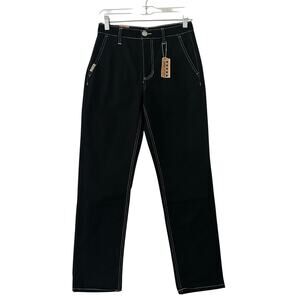 Fivestar General Women's High Rise Twill Service Pants Jeans Black 0 24 New